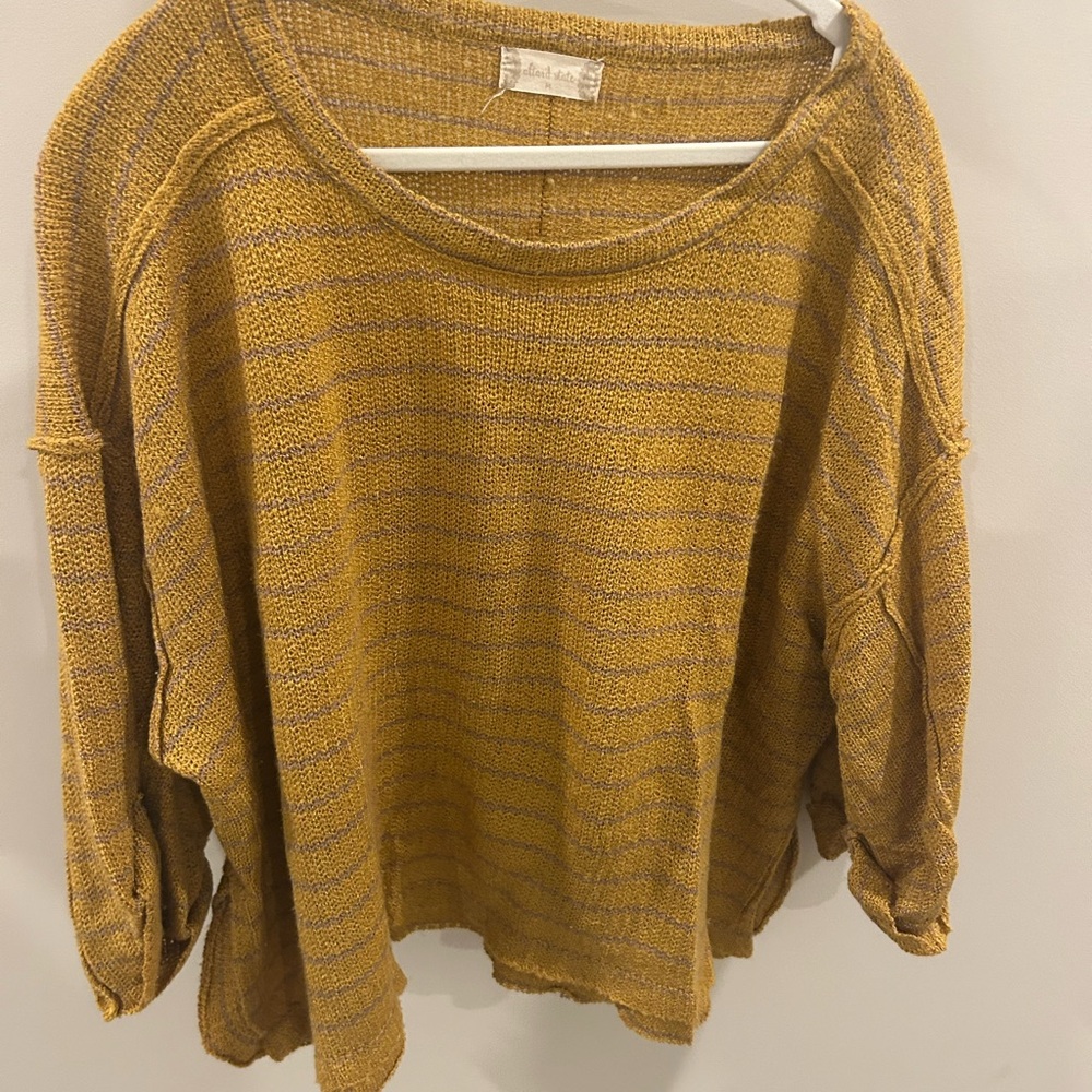 Altar'd State Mustard Striped Sweater